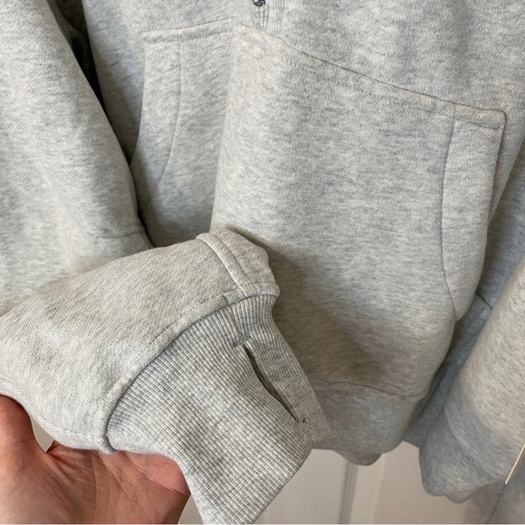 Light grey Lululemon scuba quarter zip hooded jacket with A patch - Picture 5 of 7